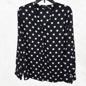 🎉B.O.G.O | Banana Republic Polka Dot Blouse | Black | Med ECU